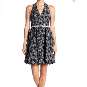 Maggy London Embroidered Floral Halter Dress